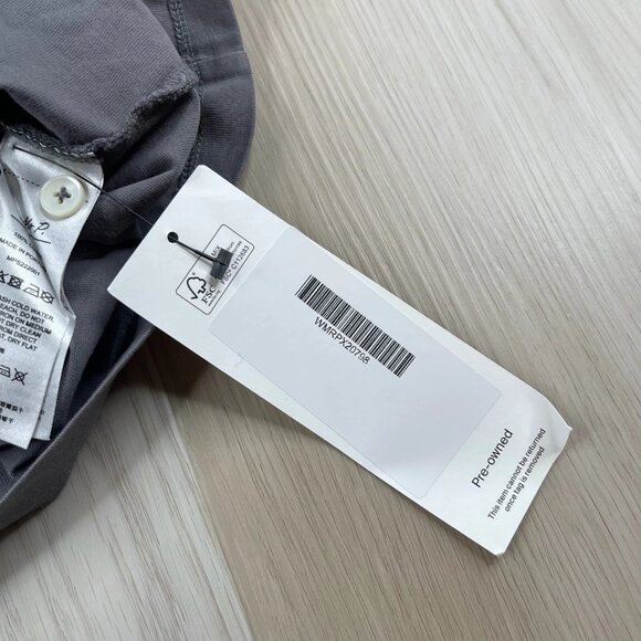 NWT Mr. P. Mens Gray Long Sleeve High Low Hem Button Up Shirt - Picture 10 of 12